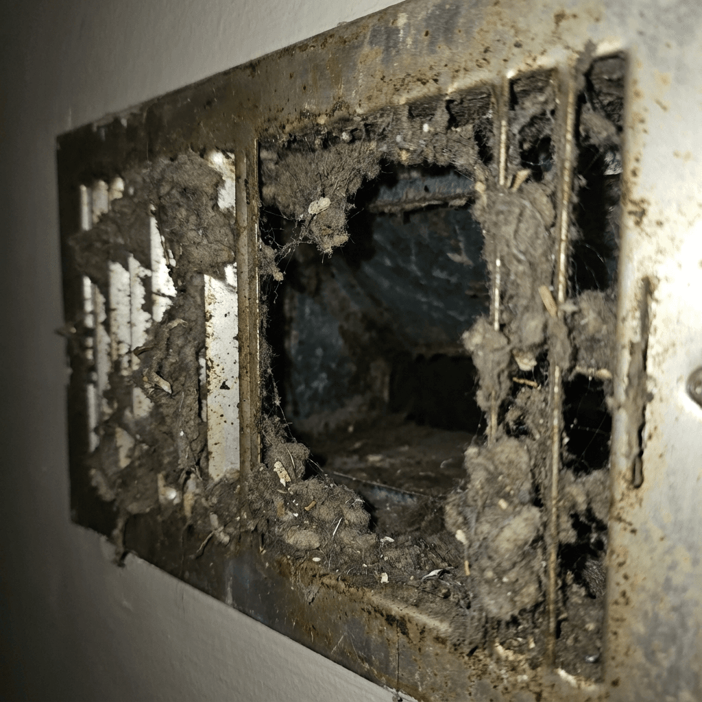 Dirty Air Duct Before Cleaning